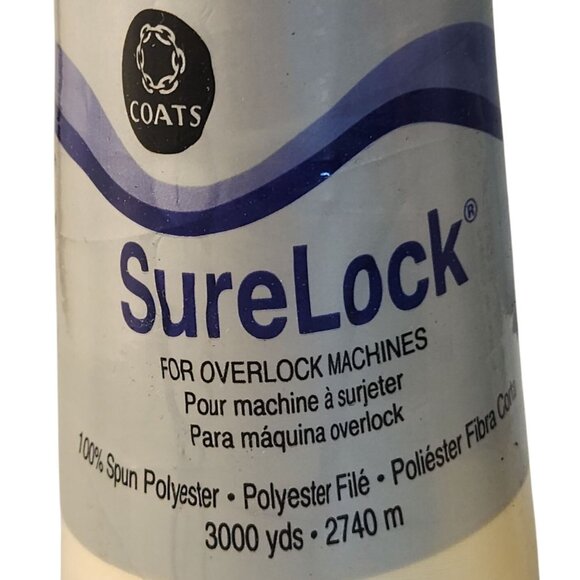 Cream Beige SureLock Serger Thread Spools 100% Polyester 3000 Yards - Picture 6 of 9